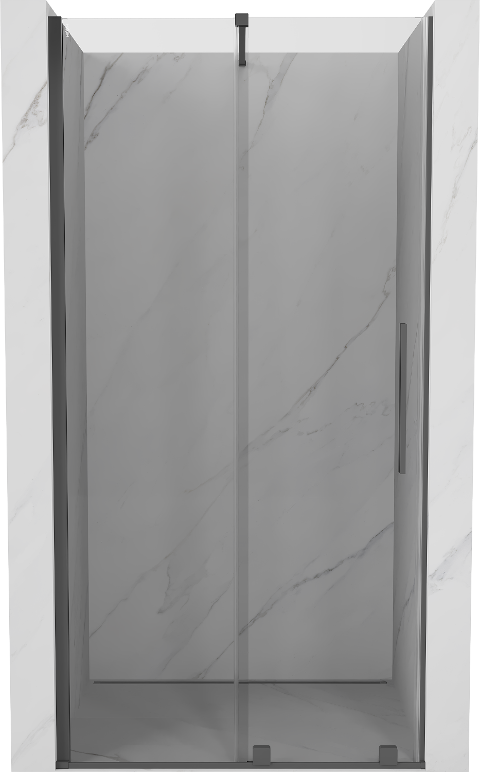 Mexen Velar ușă de duș culisantă 90 cm, transparent, gun gray cu aspect periat - 871-090-000-01-66