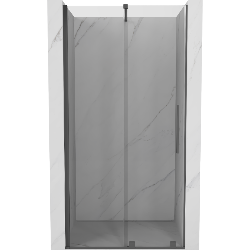 Uși de duș glisante Mexen Velar 110 cm, transparente, gri mat periat - 871-110-000-01-66