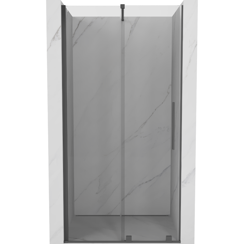 Mexen Velar ușă de duș culisantă 120 cm, transparent, gun gray cu aspect periat - 871-120-000-01-66
