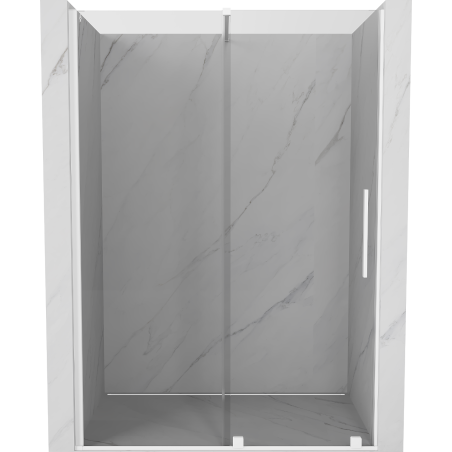 Mexen Velar zuhanyajtó toló 130 cm, átlátszó, fehér - 871-130-000-01-20