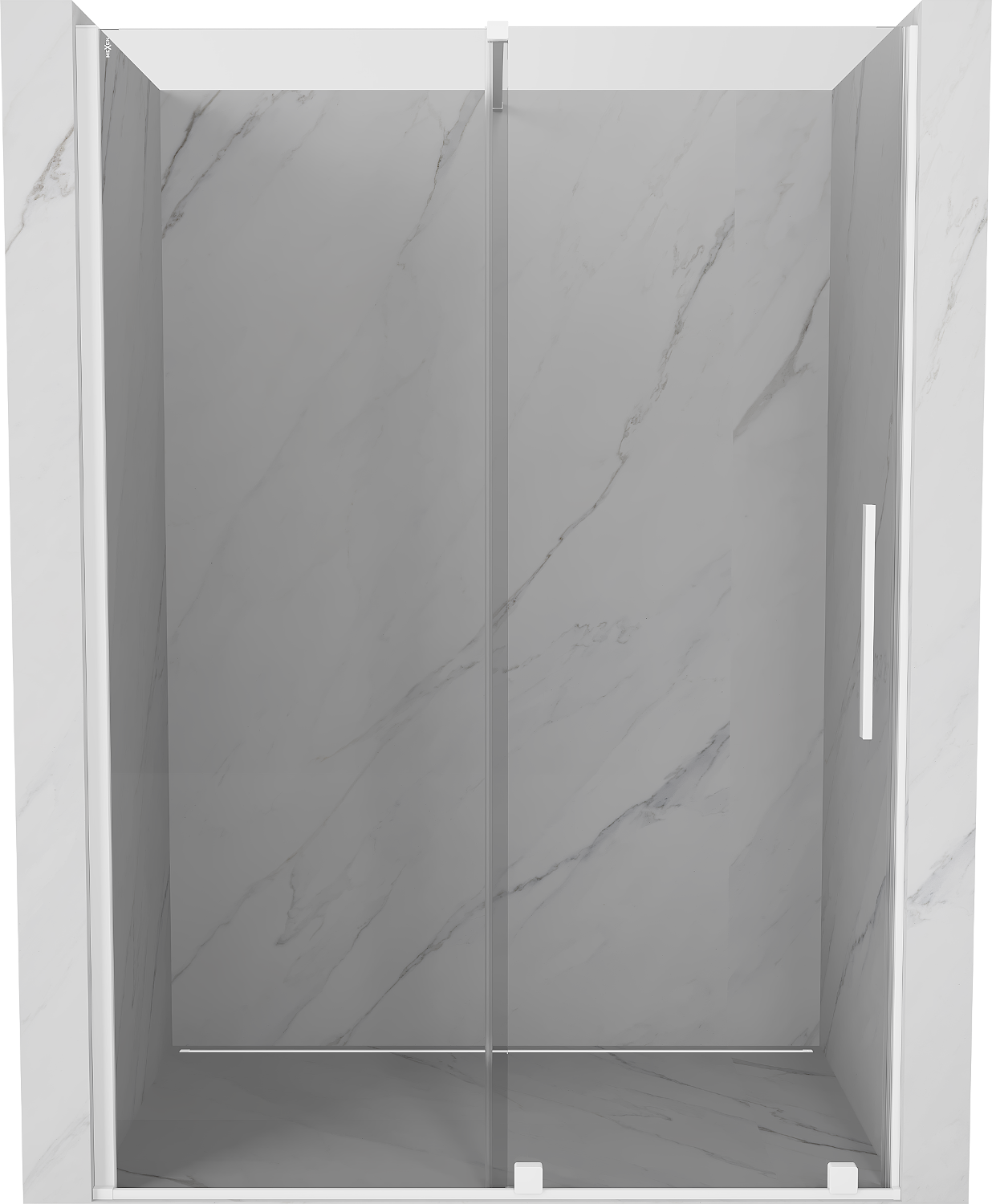 Mexen Velar ușă de duș culisantă 140 cm, transparent, albă - 871-140-000-01-20