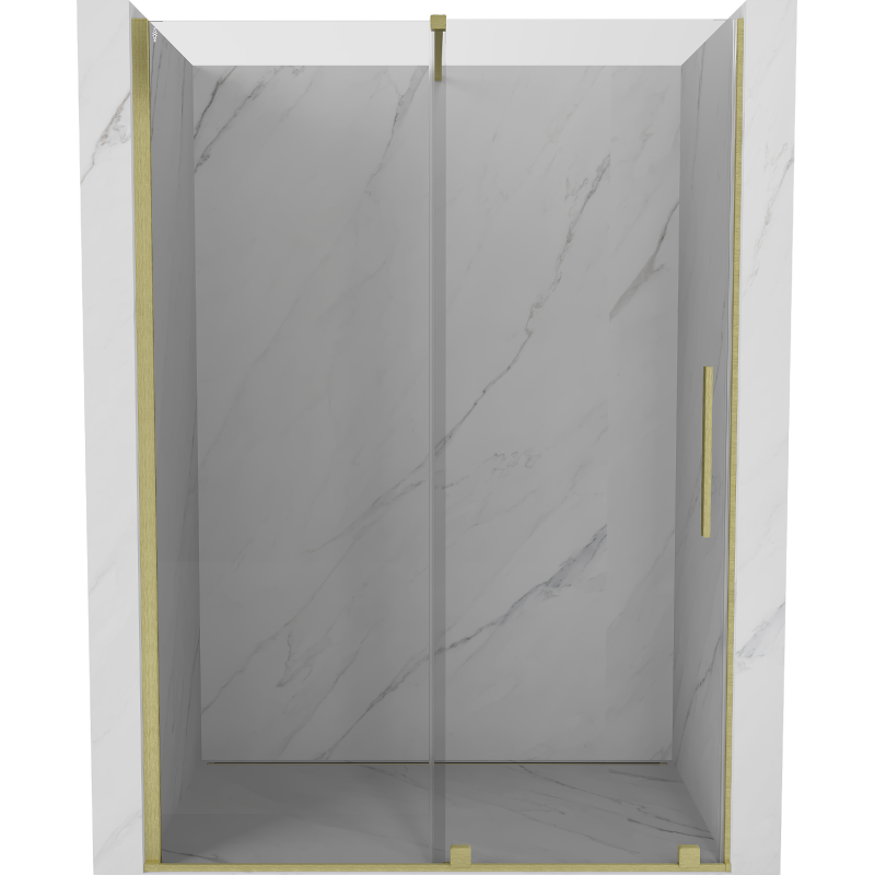 Mexen Velar uși de duș glisante 140 cm, transparente, aurii mat - 871-140-000-01-55