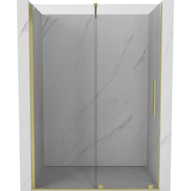 Mexen Velar uși de duș glisante 140 cm, transparente, aurii periate - 871-140-000-01-55