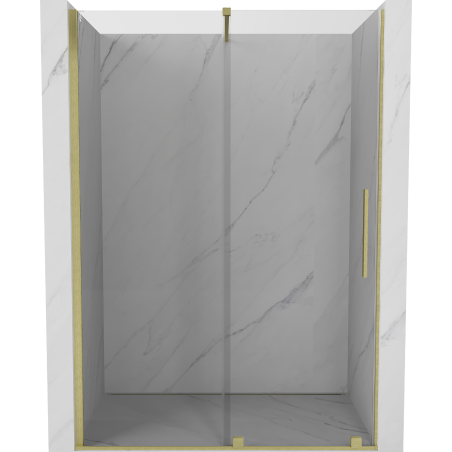 Mexen Velar uși de duș glisante 140 cm, transparente, aurii periate - 871-140-000-01-55