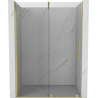 Mexen Velar uși de duș glisante 140 cm, transparente, aurii periate - 871-140-000-01-55