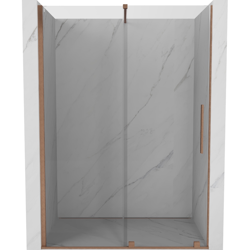 Mexen Velar ușă de duș culisantă 140 cm, transparent, Cupru cu aspect periat - 871-140-000-01-65