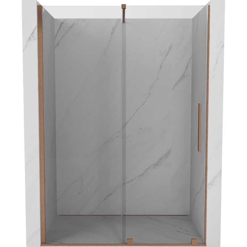 Mexen Velar ușă de duș culisantă 150 cm, transparent, Cupru cu aspect periat - 871-150-000-01-65
