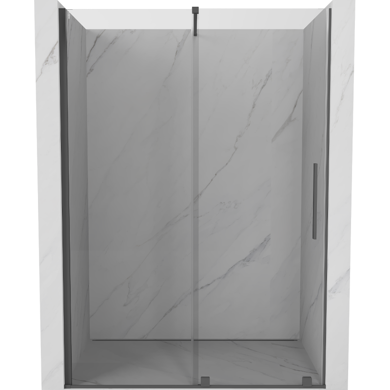 Mexen Velar ușă de duș culisantă 130 cm, transparent, gun gray cu aspect periat - 871-130-000-01-66