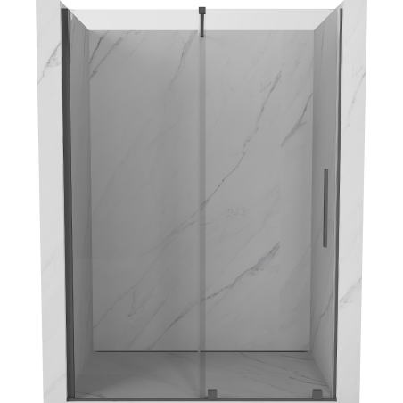 Mexen Velar ușă de duș culisantă 130 cm, transparent, gun gray cu aspect periat - 871-130-000-01-66