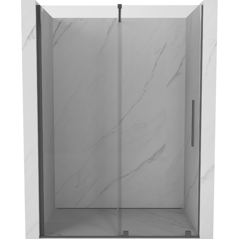 Mexen Velar uși de duș glisante 140 cm, transparent, gri armă periat - 871-140-000-01-66