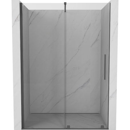 Mexen Velar uși de duș glisante 140 cm, transparent, gri armă periat - 871-140-000-01-66