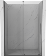 Mexen Velar 140 cm-es tolóajtós zuhanyajtó, átlátszó, szálcsiszolt pisztolyszürke - 871-140-000-01-66