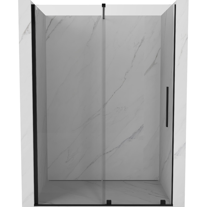 Mexen Velar 140 cm-es tolóajtós zuhanyajtó, átlátszó, fekete - 871-140-000-01-70