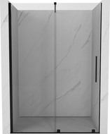 Mexen Velar 140 cm-es tolóajtós zuhanyajtó, átlátszó, fekete - 871-140-000-01-70