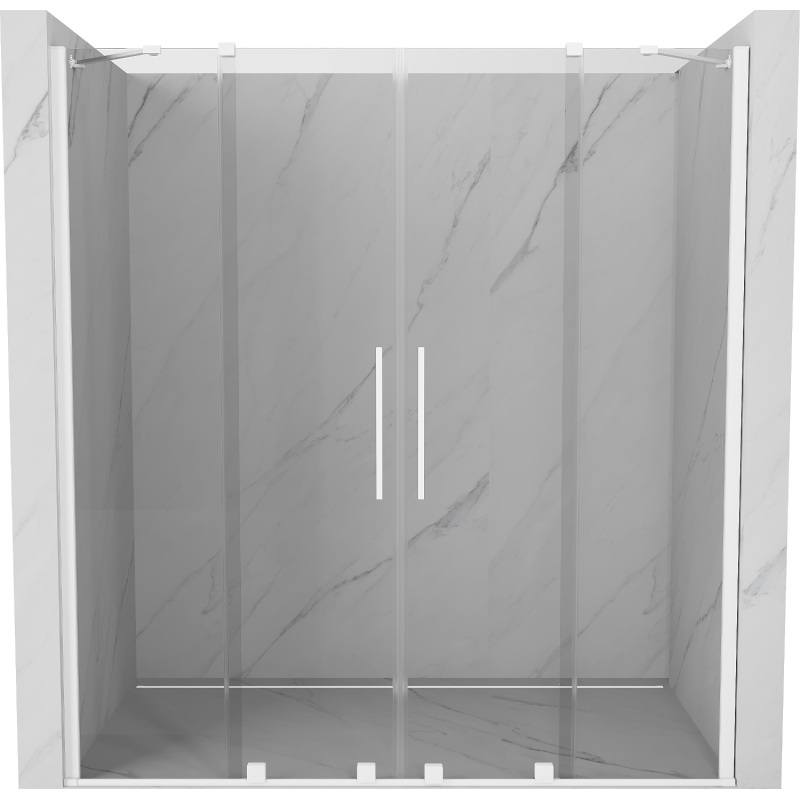 Mexen Velar Duo ușă de duș culisantă 170 cm, transparent, albă - 871-170-000-02-20