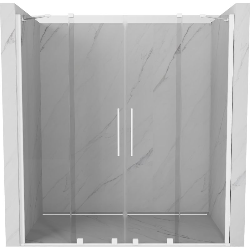 Mexen Velar Duo uși de duș glisante 170 cm, transparente, alb - 871-170-000-02-20