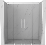 Mexen Velar Duo uși de duș glisante 180 cm, transparente, albe - 871-180-000-02-20