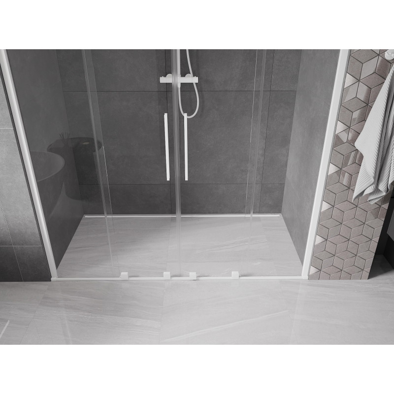 Mexen Velar Duo uși de duș glisante 180 cm, transparent, alb - 871-180-000-02-20