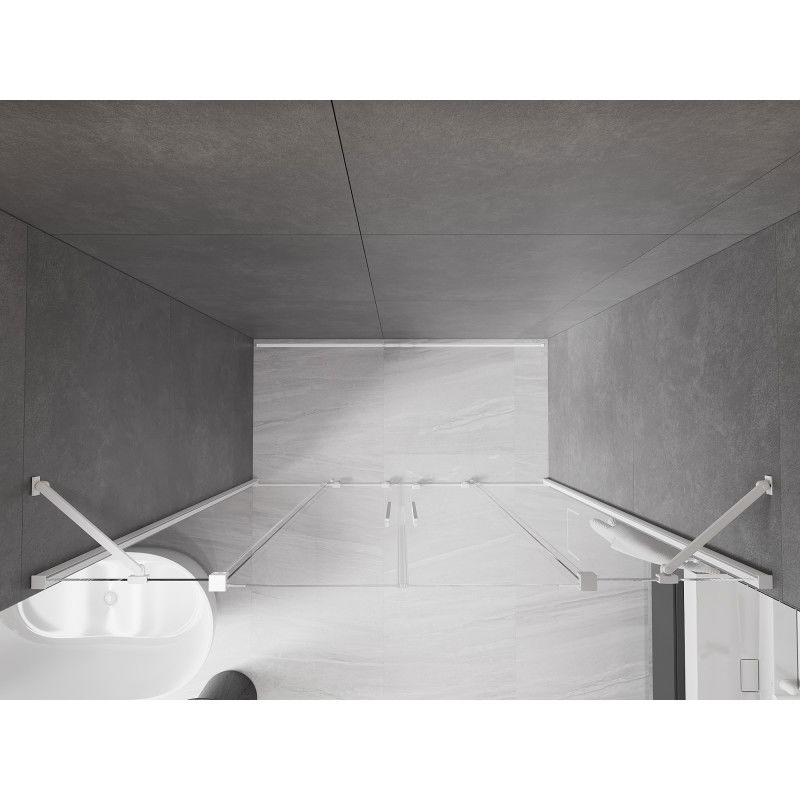 Mexen Velar Duo uși de duș glisante 180 cm, transparente, albe - 871-180-000-02-20