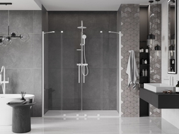 Mexen Velar Duo uși de duș glisante 180 cm, transparent, alb - 871-180-000-02-20