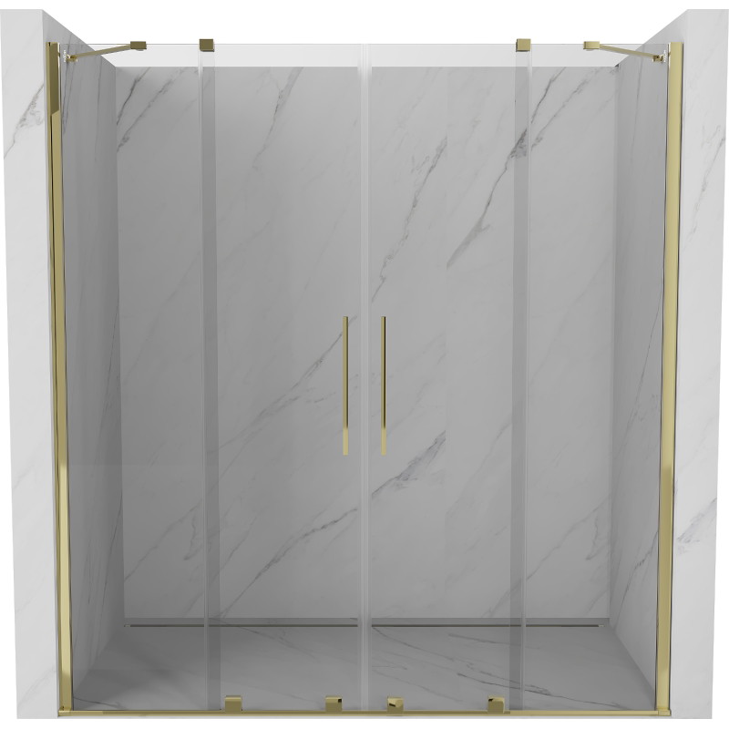 Mexen Velar Duo uși de duș glisante 170 cm, transparente, aurii - 871-170-000-02-50