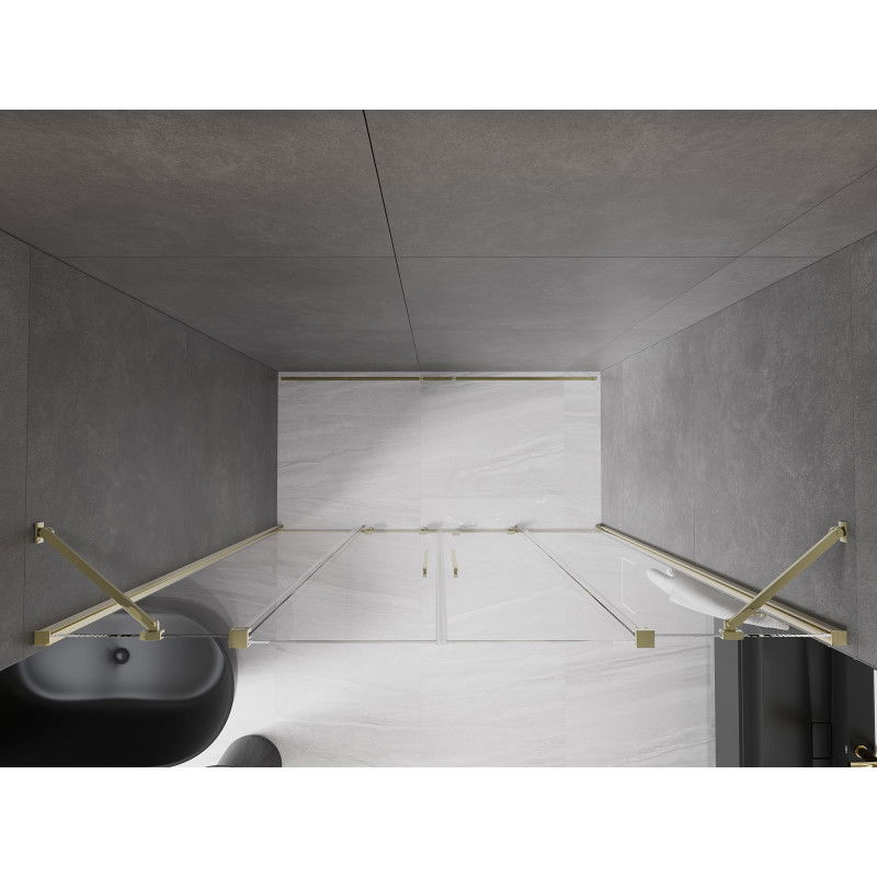 Mexen Velar Duo uși de duș culisante 200 cm, transparente, aurii - 871-200-000-02-50