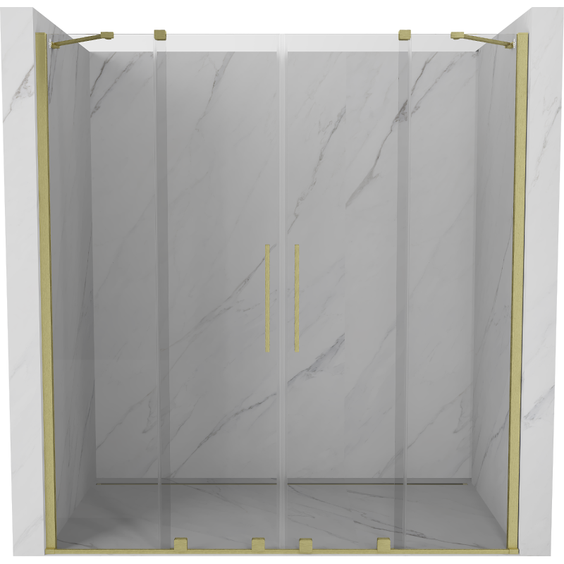 Mexen Velar Duo uși de duș glisante 180 cm, transparent, auriu periat - 871-180-000-02-55