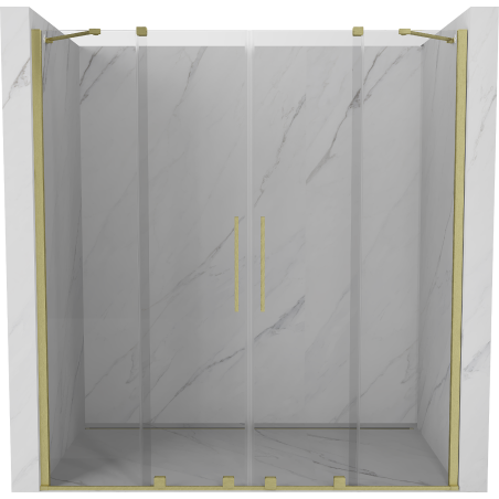 Mexen Velar Duo uși de duș glisante 180 cm, transparent, auriu periat - 871-180-000-02-55