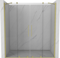 Mexen Velar Duo ușă de duș culisantă 180 cm, transparent, auriu cu aspect periat - 871-180-000-02-55
