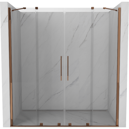Mexen Velar Duo uși de duș glisante 180 cm, transparent, aur roz - 871-180-000-02-60