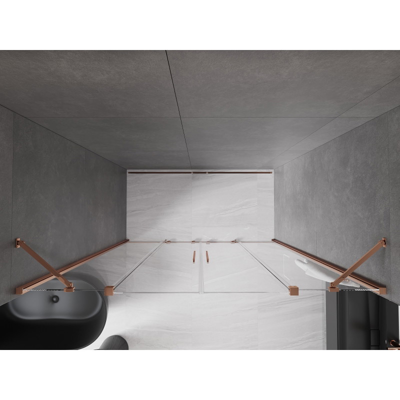 Mexen Velar Duo csúszó zuhanyajtó 180 cm, átlátszó, rózsaarany - 871-180-000-02-60