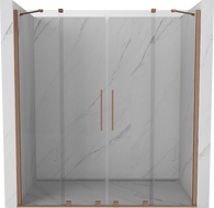Mexen Velar Duo ușă de duș culisantă 180 cm, transparent, Cupru cu aspect periat - 871-180-000-02-65