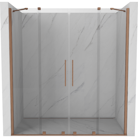 Mexen Velar Duo ușă de duș culisantă 200 cm, transparent, Cupru cu aspect periat - 871-200-000-02-65