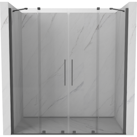 Mexen Velar Duo uși de duș glisante 180 cm, transparent, gri pistol periat - 871-180-000-02-66