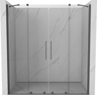 Mexen Velar Duo ușă de duș culisantă 180 cm, transparent, gun gray cu aspect periat - 871-180-000-02-66