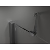 Mexen Velar Kétszárnyú, toló zuhanyajtó 200 cm, átlátszó, kefe szürke - 871-200-000-02-66