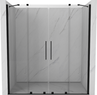 Mexen Velar Duo uși de duș glisante 170 cm, transparente, negre - 871-170-000-02-70
