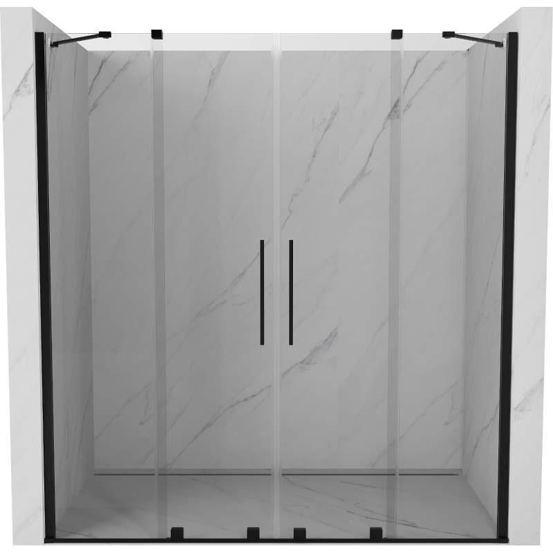 Mexen Velar Duo ușă de duș culisantă 180 cm, transparent, neagră - 871-180-000-02-70
