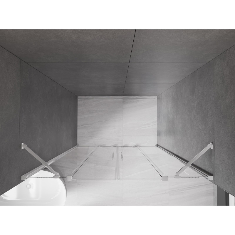 Mexen Velar Duo uși de duș glisante 140 cm, transparent, crom - 871-140-000-02-01