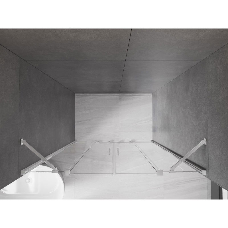 Mexen Velar Duo toló zuhanyajtó 150 cm, átlátszó, króm - 871-150-000-02-01