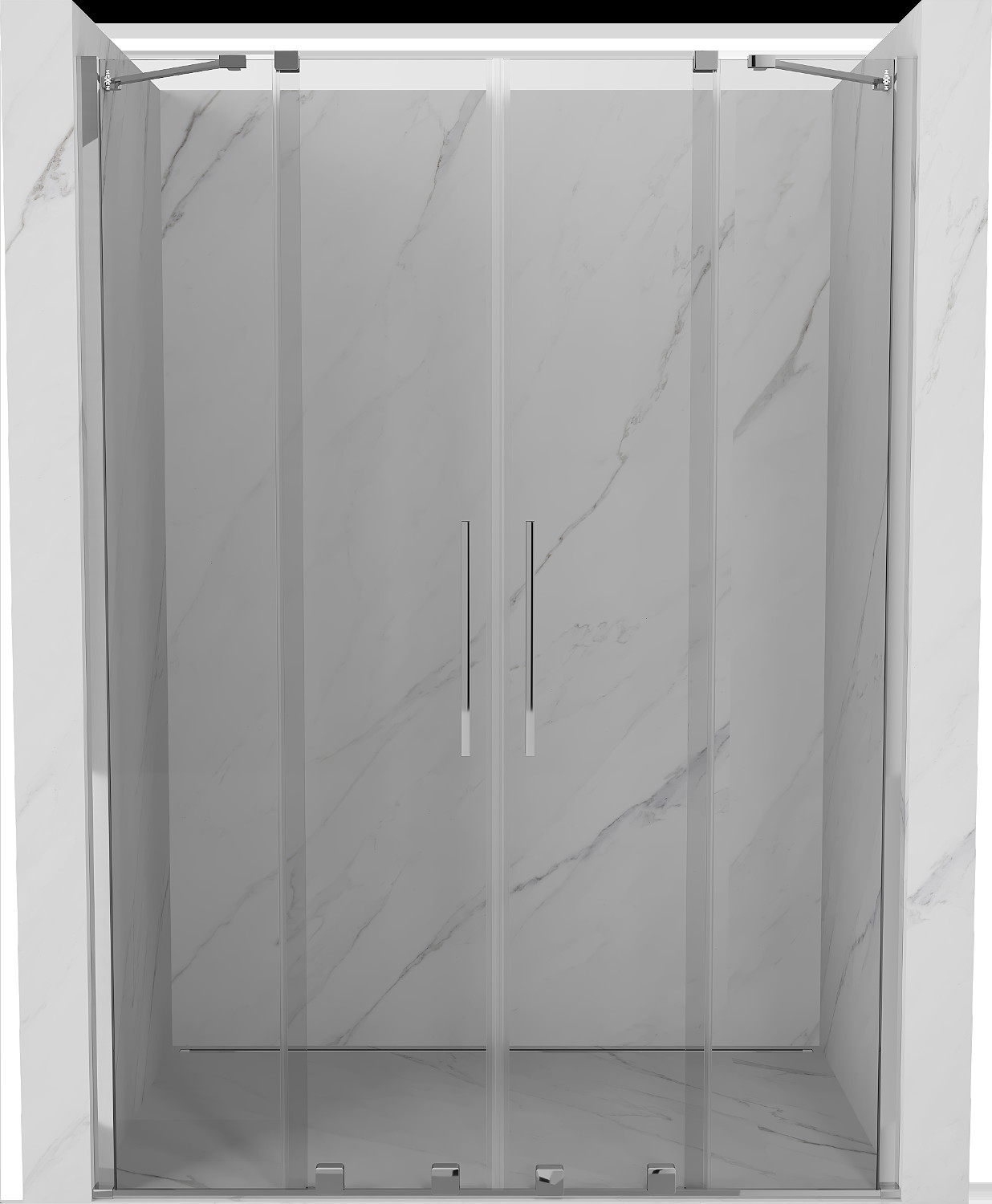 Mexen Velar Duo ușă de duș culisantă 160 cm, transparent, Crom - 871-160-000-02-01