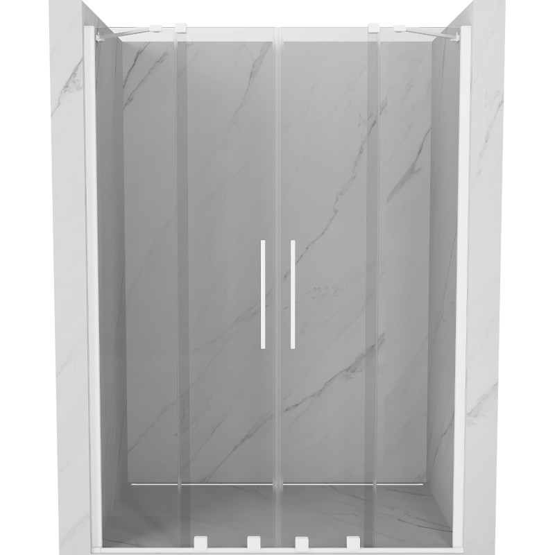 Mexen Velar Duo tolóajtók zuhanykabinhoz 160 cm, átlátszó, fehér - 871-160-000-02-20