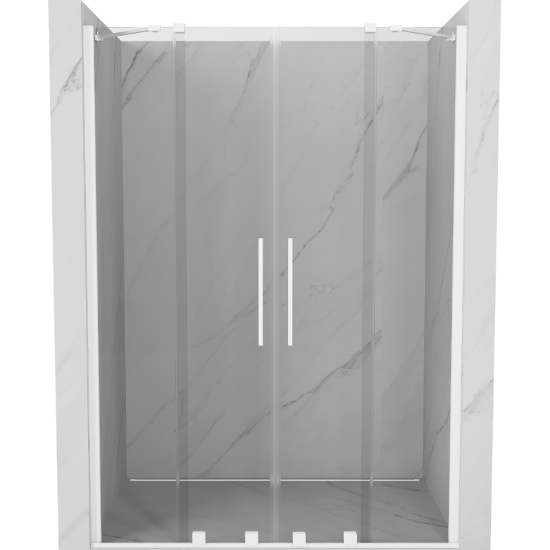 Mexen Velar Duo ușă de duș culisantă 160 cm, transparent, albă - 871-160-000-02-20