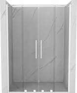 Mexen Velar Duo tolóajtók zuhanykabinhoz 160 cm, átlátszó, fehér - 871-160-000-02-20