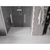 Mexen Velar Duo tolóajtós zuhanyajtó 150 cm, átlátszó, fehér - 871-150-000-02-20