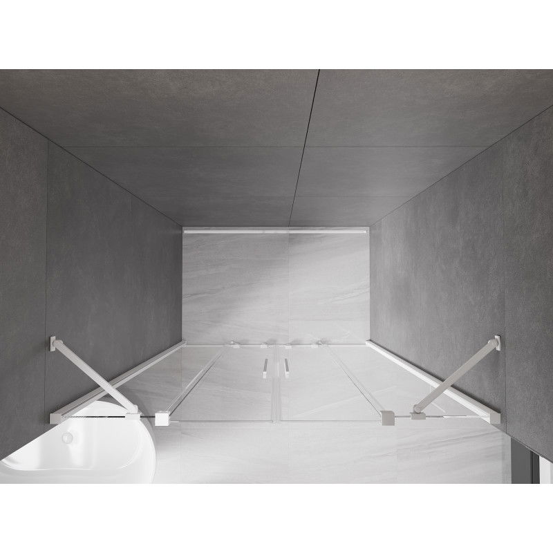 Mexen Velar Duo uși de duș glisante 140 cm, transparent, alb - 871-140-000-02-20