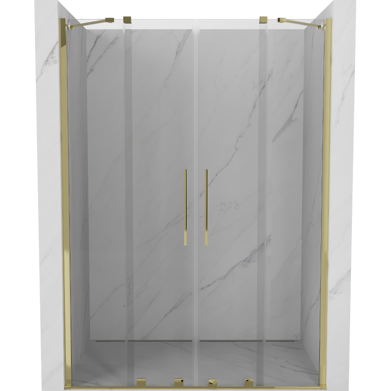 Mexen Velar Duo ușă de duș culisantă 140 cm, transparent, auriu - 871-140-000-02-50