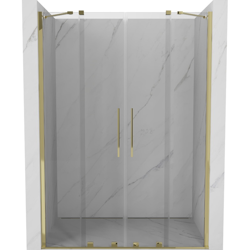 Mexen Velar Duo uși de duș glisante 160 cm, transparent, auriu - 871-160-000-02-50