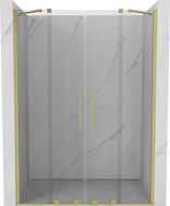 Mexen Velar Duo ușă de duș culisantă 140 cm, transparent, auriu cu aspect periat - 871-140-000-02-55