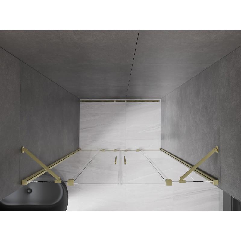 Mexen Velar Duo uși de duș glisante 150 cm, transparent, auriu periat - 871-150-000-02-55